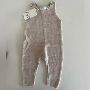 Zara purl knit overalls